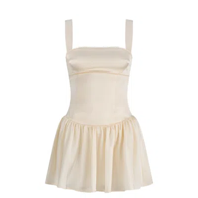 Zarfie Women's White / Yellow / Orange Franci Mini Dress - Creme In White/yellow/orange