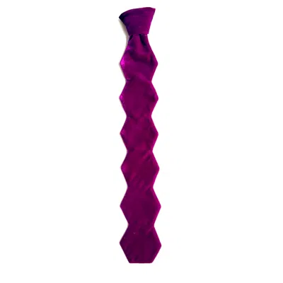 Zars London Men's Pink The Hexagonal Tie - Velvet - Magenta