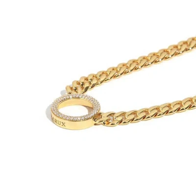 Zarux Circle Cuban Choker In Gold