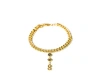 Zarux Cuban Link Anklet With Black Onyx In Gold