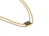 Zarux Delicate Square Necklace Black Onyx In Gold