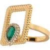 Zarux Elegant Green Onyx Ring In Gold