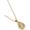 Zarux Grace Teardrop Necklace In Gold
