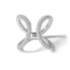 Zarux Modern Big Cuff With Moissanite Stone In Silver