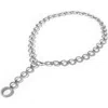 Zarux Modern Circle Link Necklace With Moissanite Stone In Silver