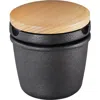 Zassenhaus Cast Iron Spice Grinding Set With Beechwood Lid, 3" Grinder, Black In Black
