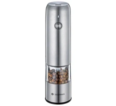 Zassenhaus Koln Rechargeable Salt Or Pepper Mill, 5.5" H X 1.5", Chrome