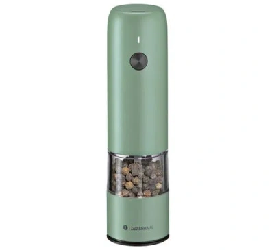 Zassenhaus Koln Rechargeable Salt Or Pepper Mill, 5.5" H X 1.5", Chrome In Green