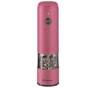 Zassenhaus Koln Rechargeable Salt Or Pepper Mill, 5.5" H X 1.5", Chrome In Pink