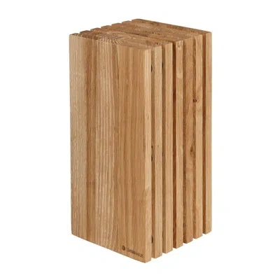 Zassenhaus Slotted Knife Block, Oak, 5.4" X 5.4" X 10.75" In Brown