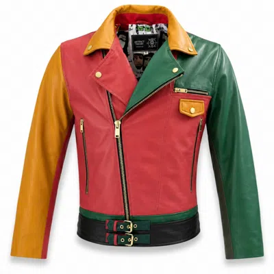 Zasta Studio Artifact Theory Men Leather Biker Jacket In Black