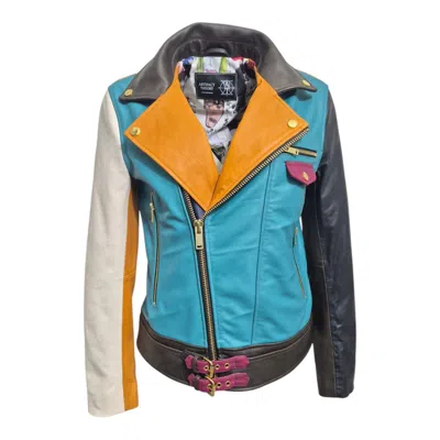 Zasta Studio Artifact Theory Women Biker Leather Jacket B In Black
