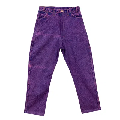 Zasta Studio Blue / Pink / Purple Vintage Loose Fit Unisex Jeans In Blue/pink/purple