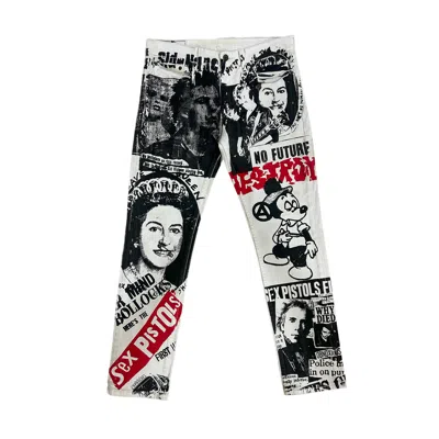 Zasta Studio Frayed Fusion Printed Denim Jeans A In Black