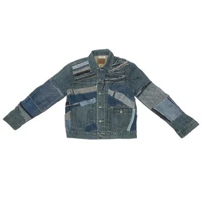 Zasta Studio Men's Blue / Black Frayed Fusion Denim  H In Blue/black