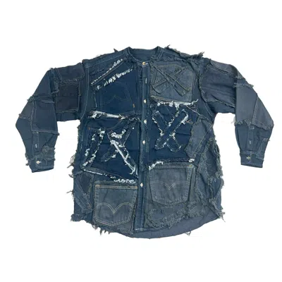 Zasta Studio Men's Blue Shredded Couture Denim Jacket J