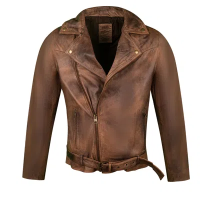 Zasta Studio Men's Blended Malt Brown Leather Jacket