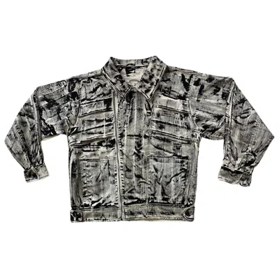 Zasta Studio Men's Color Palette Raw Denim Oversized Multicolor Jacket F Three In Black/white