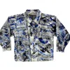 Zasta Studio Men's Color Palette Raw Denim Multicolor Oversized Jacket F Two In Blue/white
