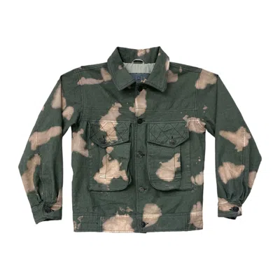 Zasta Studio Men's Color Palette Raw Denim Green Oversized Camouflaged Jacket
