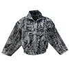 Zasta Studio Men's Color Palette Raw Denim Multicolor Oversized Jacket E Five In Black/white
