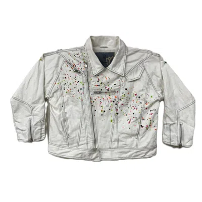 Zasta Studio Men's Color Palette Raw Denim Oversized Multispots Jacket G Six