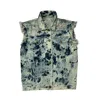 Zasta Studio Men's Denim Jacket Tie-dye Large Sleeveless B