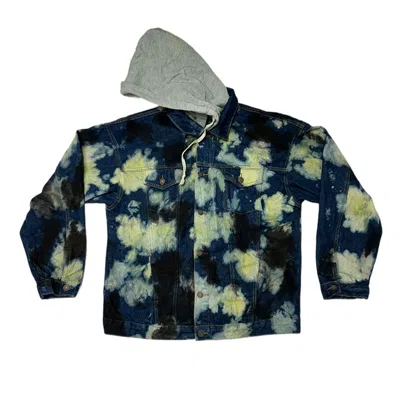 Zasta Studio Men's Denim Jacket With Hoodie Tie Dye Xtra Large E