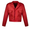 Zasta Studio Men's Enticer - Red Uniform Leather Jacket In Red