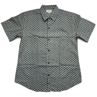 Zasta Studio Men's Organic Handprinted Cotton Summer Half Sleeve Shirt G In Green