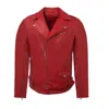 Zasta Studio Men's Brandy Alexander-men Red Leather Biker Jacket In Red