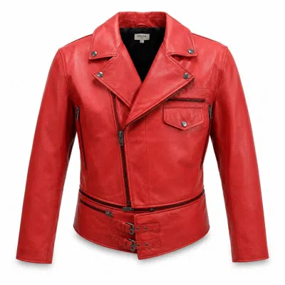 Zasta Studio Men's Red Horizon Biker Jacket