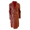 Zasta Studio Men's Yellow / Orange The Red Planet Long Coat Leather Jacket In Yellow/orange