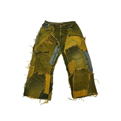 Zasta Studio Shred Couture Denim Jeans E New In Green