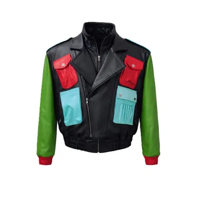 Zasta Studio The Wizard Two Multicolored Bomber Jacket For Women In Black