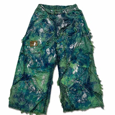 Zasta Studio Wearable Ruins Shredded Wide Leg Colored Denim Pants D
