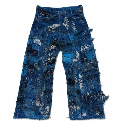 Zasta Studio Wearable Ruins Shredded Wide Leg Colored Denim Pants G