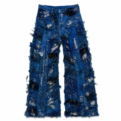 Zasta Studio Wearable Ruins Shredded Wide Leg Colored Denim Pants I