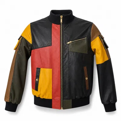 Zasta Studio Women's Artifact Theory Men Leather Bomber Jacket In Black