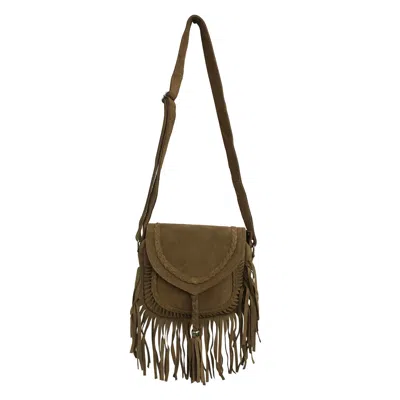Zasta Studio Women's Banjara Suede Leather Crossbody Bag Brown