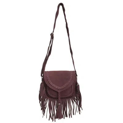 Zasta Studio Women's Banjara Suede Leather Crossbody Bag Pink