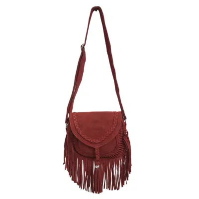 Zasta Studio Women's Banjara Suede Leather Crossbody Bag Red