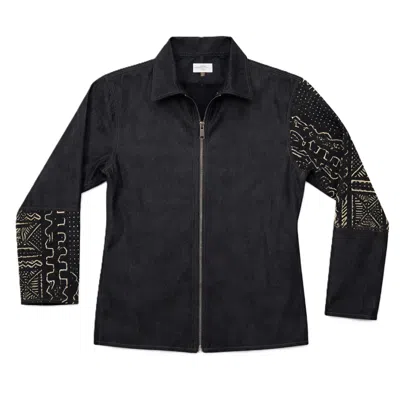 Zasta Studio Women's Black Blended Denim Zipper Jacket In Purple