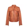 Zasta Studio Women's Manhattan Classic Brown Leather Jacket In Brown