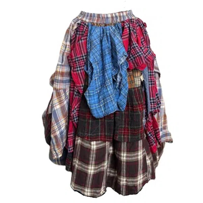 Zasta Studio Women's Deconstructed Flannel Skirt B In Multi