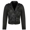 Zasta Studio Women's Irish Mule - Black Multipocketed Leather Jacket In Black