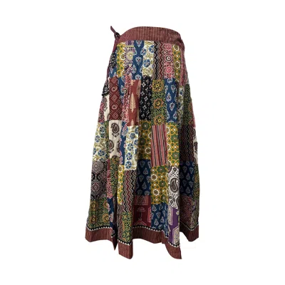 Zasta Studio Women's Multicolored Long Cotton Skirt