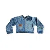 Zasta Studio Women's Shred Couture Denim Crop Jacket In Blue