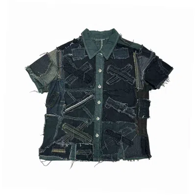 Zasta Studio Women's Shred Couture Denim Shirt B New In Black