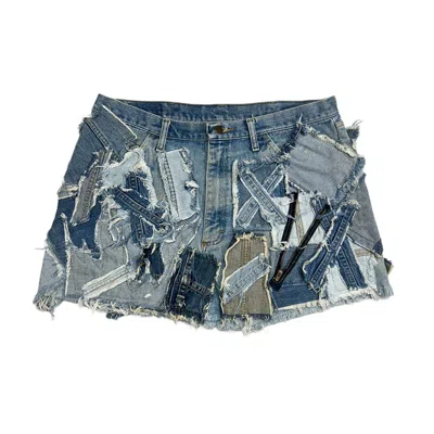 Zasta Studio Women's Shredded Couture Denim Short Skirt A
